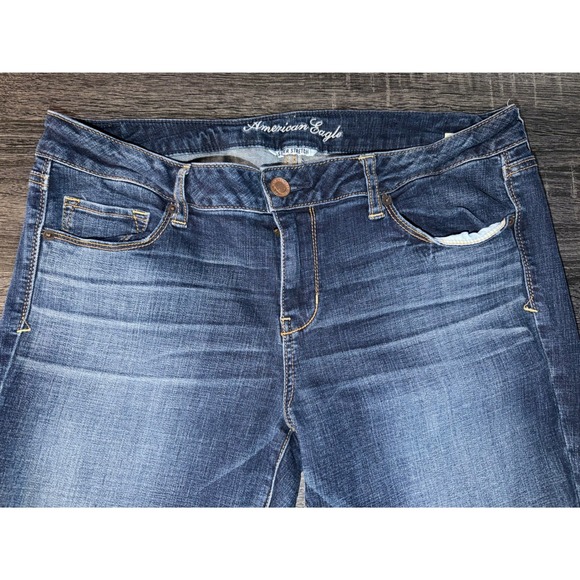 American Eagle Super Stretch Jeans Size 16 Y2K Bootcut Denim Casual - Picture 3 of 7